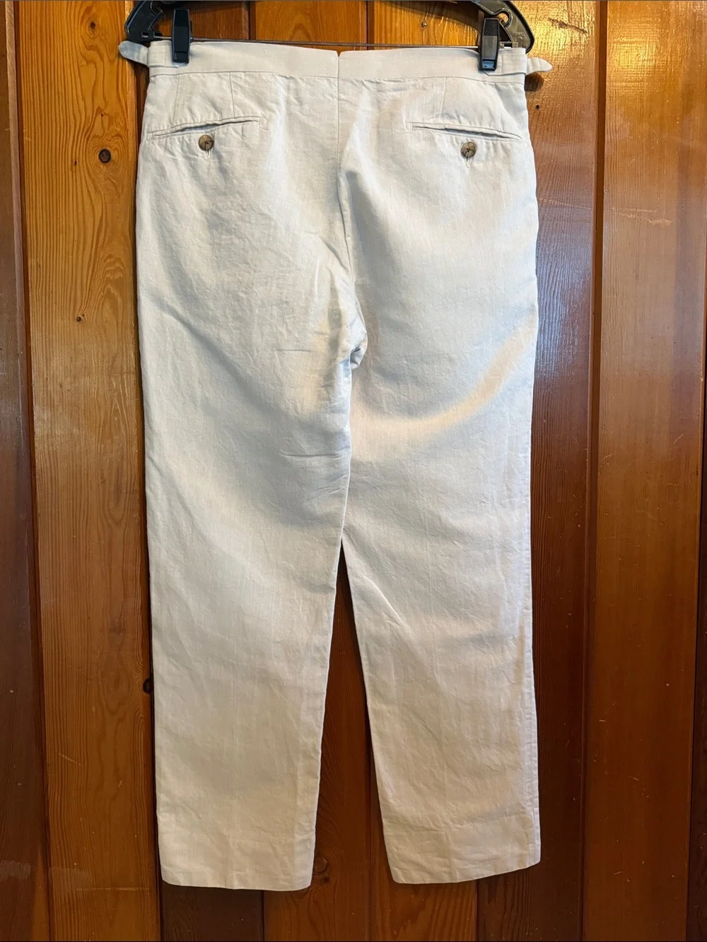 Suit Supply Italian Tessuti Sandrio Cotton Linen Brentwood  Ivory Pants 30 x 28